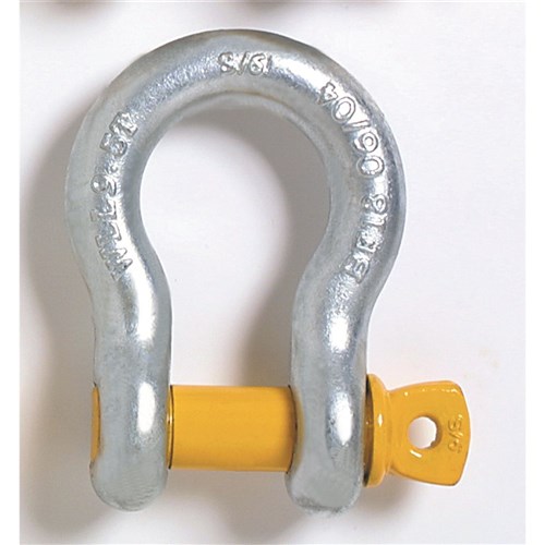 SHACKLE BOW GALVANISED M29 X 32 GRADE S GOLD PIN ( WLL 9.5 T)